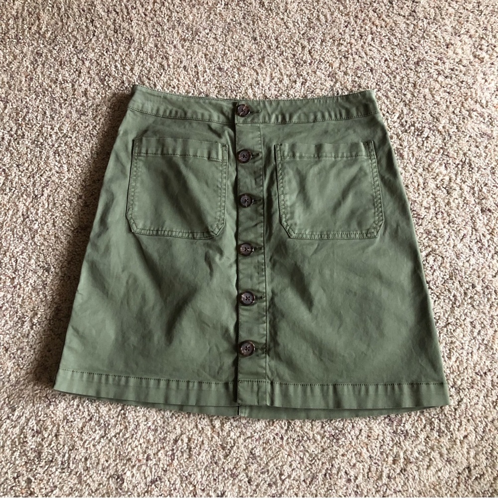 Women’s Kensie Jeans Army Navy Button Down Mini Skirt Size 6/28
